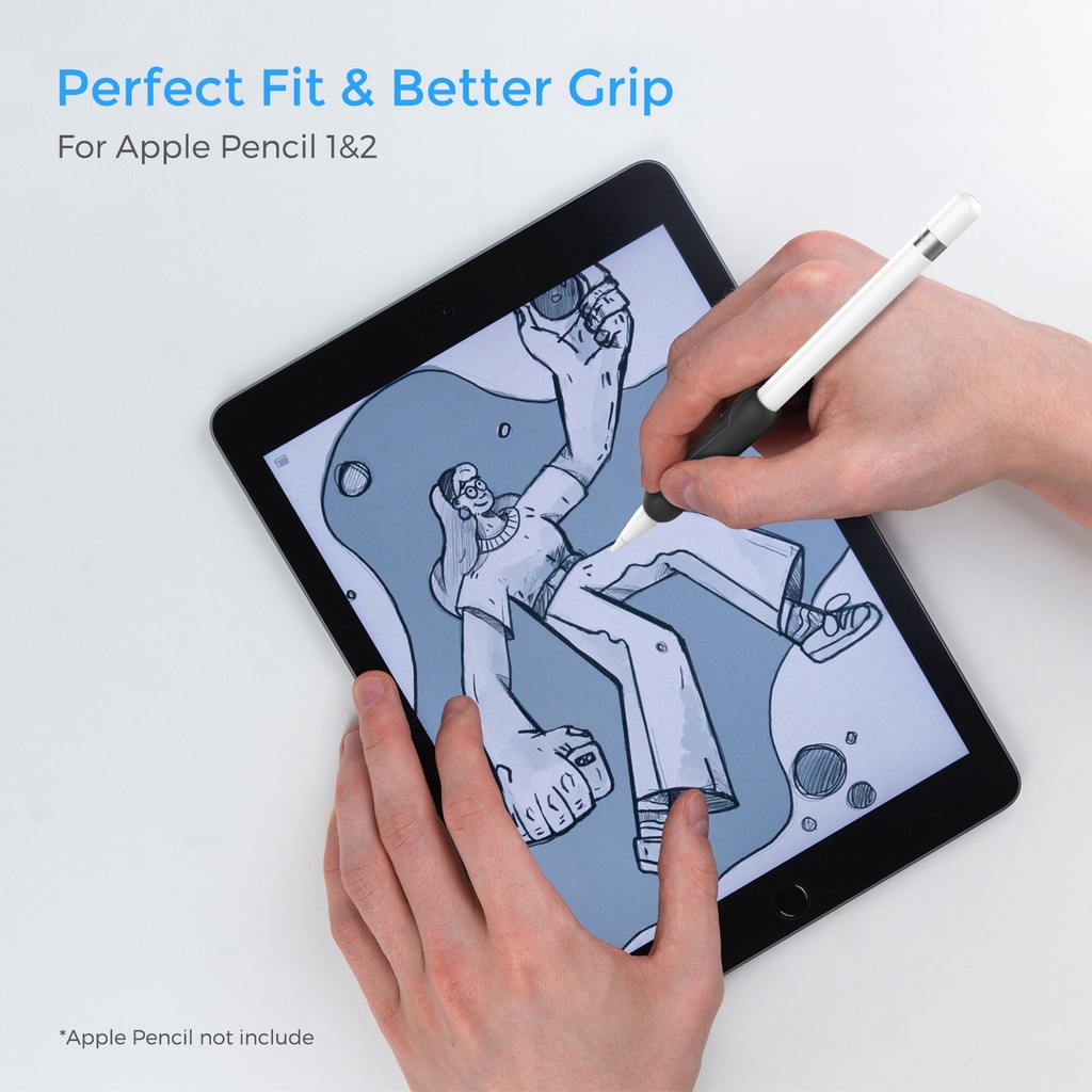 Vỏ tay cầm Ripple / Stripes Silicone Grip chống trượt cho Apple Pencil 1/2.