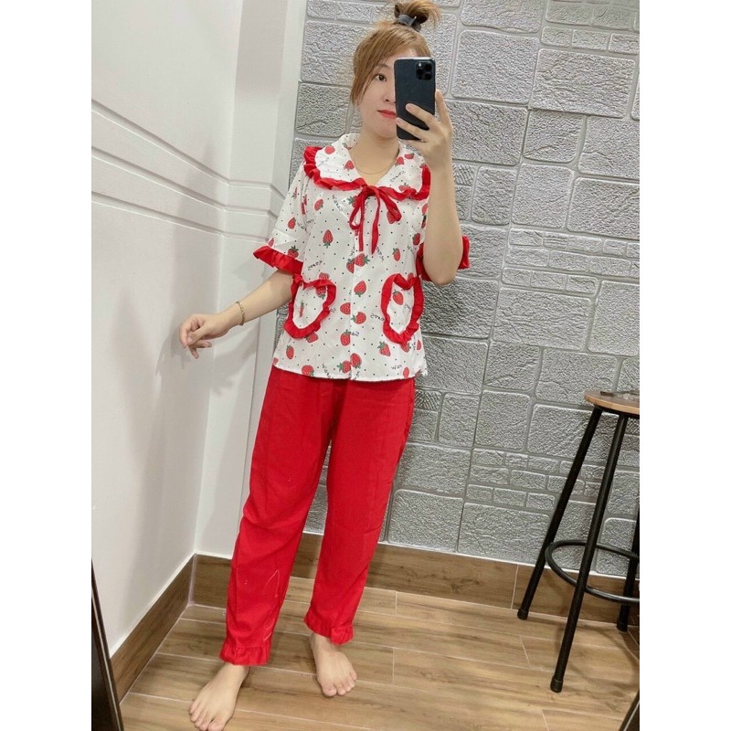 Bộ Pijama Tiểu Thư Dâu Siêu Xinh | BigBuy360 - bigbuy360.vn
