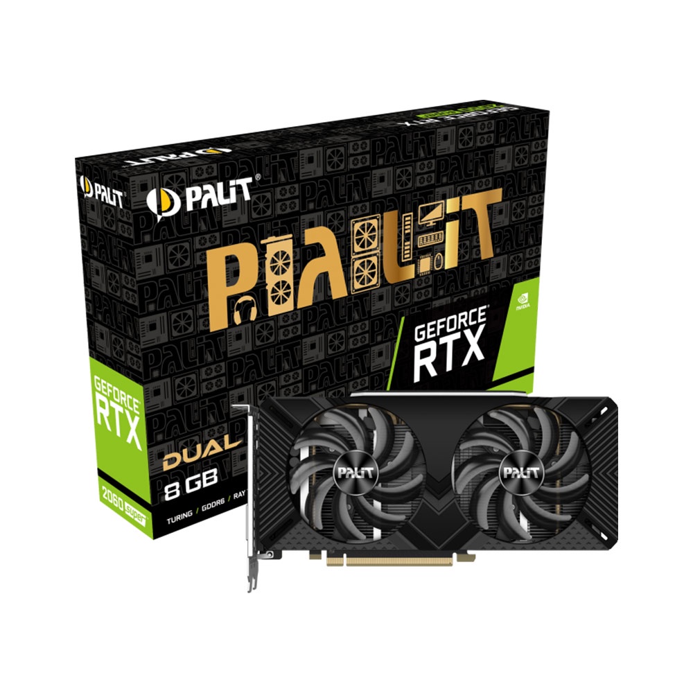 Card màn hình PALIT GeForce RTX 2060 Super Dual 8GB GDDR6 256bit DVI HDMI DP NEW chính hãng