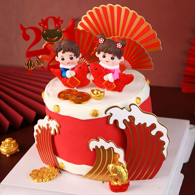 Bộ 1/3 thẻ cắm bánh kem mừng năm mới | BigBuy360 - bigbuy360.vn