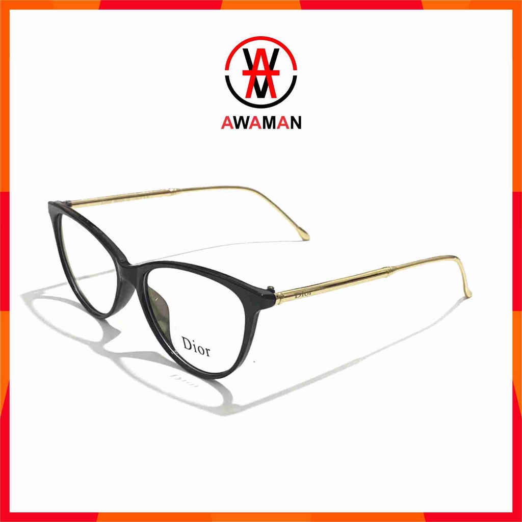Gọng Kính Dior mắt mèo thời trang  càng gọng kim loại vàng
