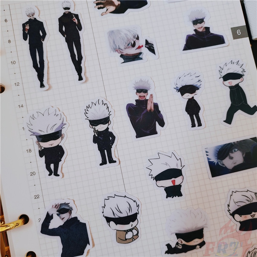 Bộ 40 miếng dán Jujutsu Kaisen Gojo Satoru Q-1 trang trí nhật ký mini sách sổ lưu niệm album DIY