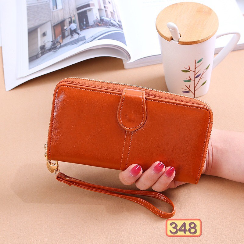 Ví Dài Thời Trang Nam Nữ V348 Khóa Kéo Có Dây Cầm Tay Sang Chảnh - Hazo