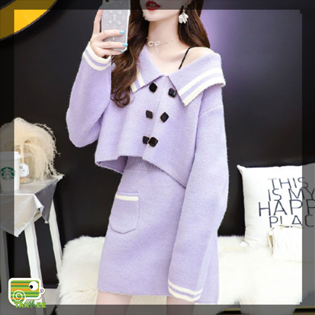 Set Áo Váy Nỉ Crotop Thời Trang Phong Cách