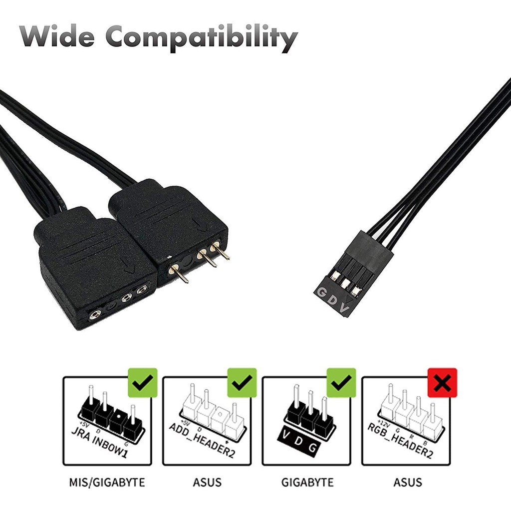 Set 2 Bộ Tản Nhiệt Ram 5v Rgb Ddr3 Ddr4 - Màu Đen | BigBuy360 - bigbuy360.vn