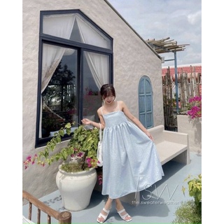 Đầm midi babydoll 2 dây - kèm hình thật