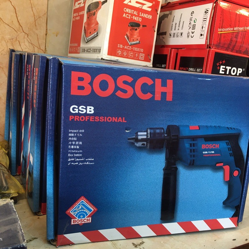 Máy khoan động lực Bosch GSB 13 RE| Tặng 6 mũi khoan sắt từ 2-8