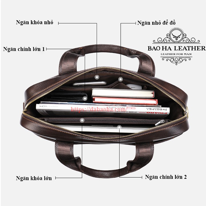 Cặp nam công sở da bò BHM5006 Túi công sở, cặp văn phòng | BigBuy360 - bigbuy360.vn