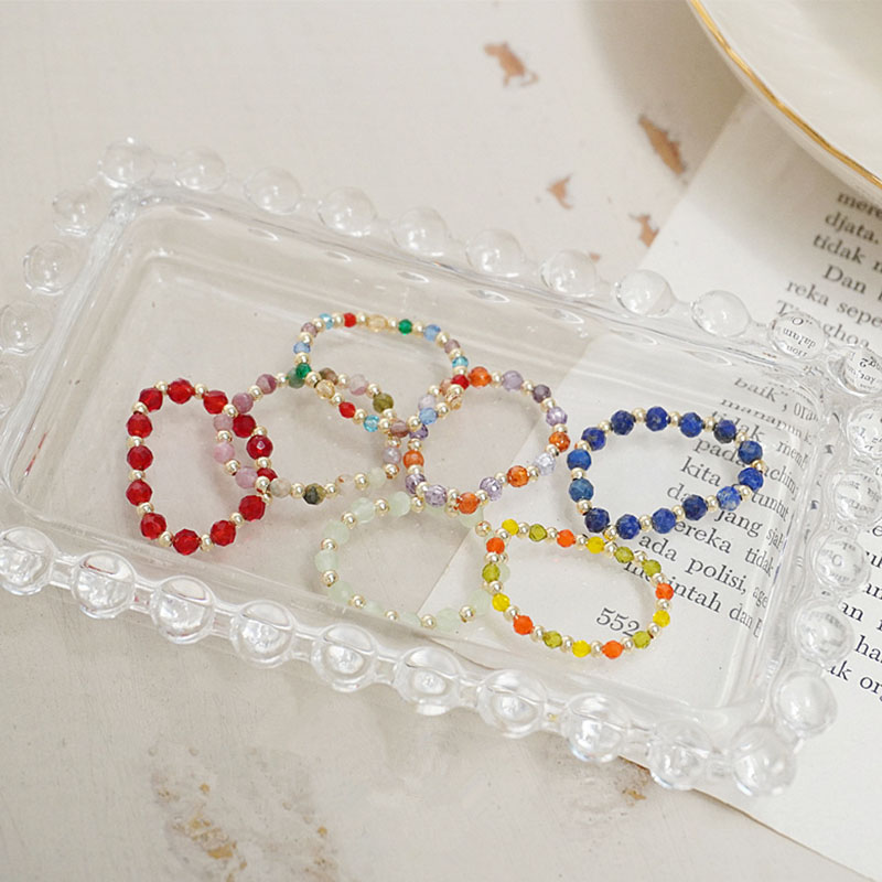 HANDMADE Nhẫn Đeo Tay Kim Loại Đính Đá Vintage Cho Nữ