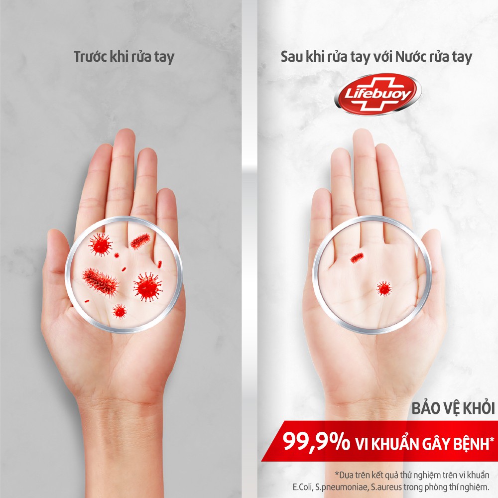 Combo 2 Nước Rửa Tay Lifebuoy Giúp Sạch Khuẩn Và Bạc Bảo Vệ, Bảo Vệ Khỏi 99.9% Vi Khuẩn Gây Bệnh 450G