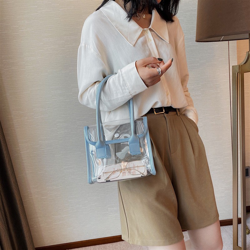 🌿🌿 Túi Xách Nữ Trong Suốt Sang Chảnh Mẫu Mới, Túi Trong Suốt, Túi Du Lịch Trong Suốt (3 Màu Lựa Chọn) | BigBuy360 - bigbuy360.vn