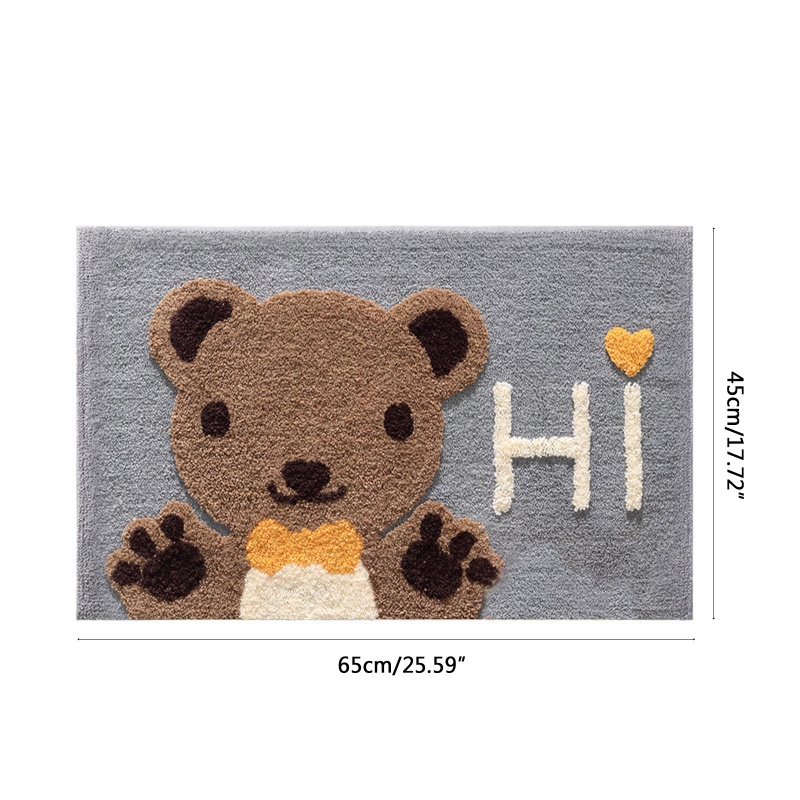 Thảm Chùi Chân Siêu Thấm Nước Cao Cấp Hình Ếch / Gấu Dễ Thương