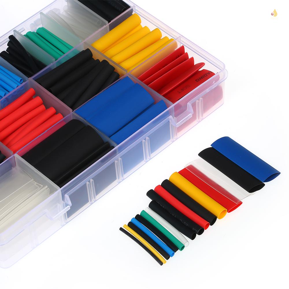 Hộp 580 Ống Co Nhiệt 2: 1 Bằng Polyolefin 6 Màu 11 Kích Cỡ 1.0-10Mm Chuyên Dụng