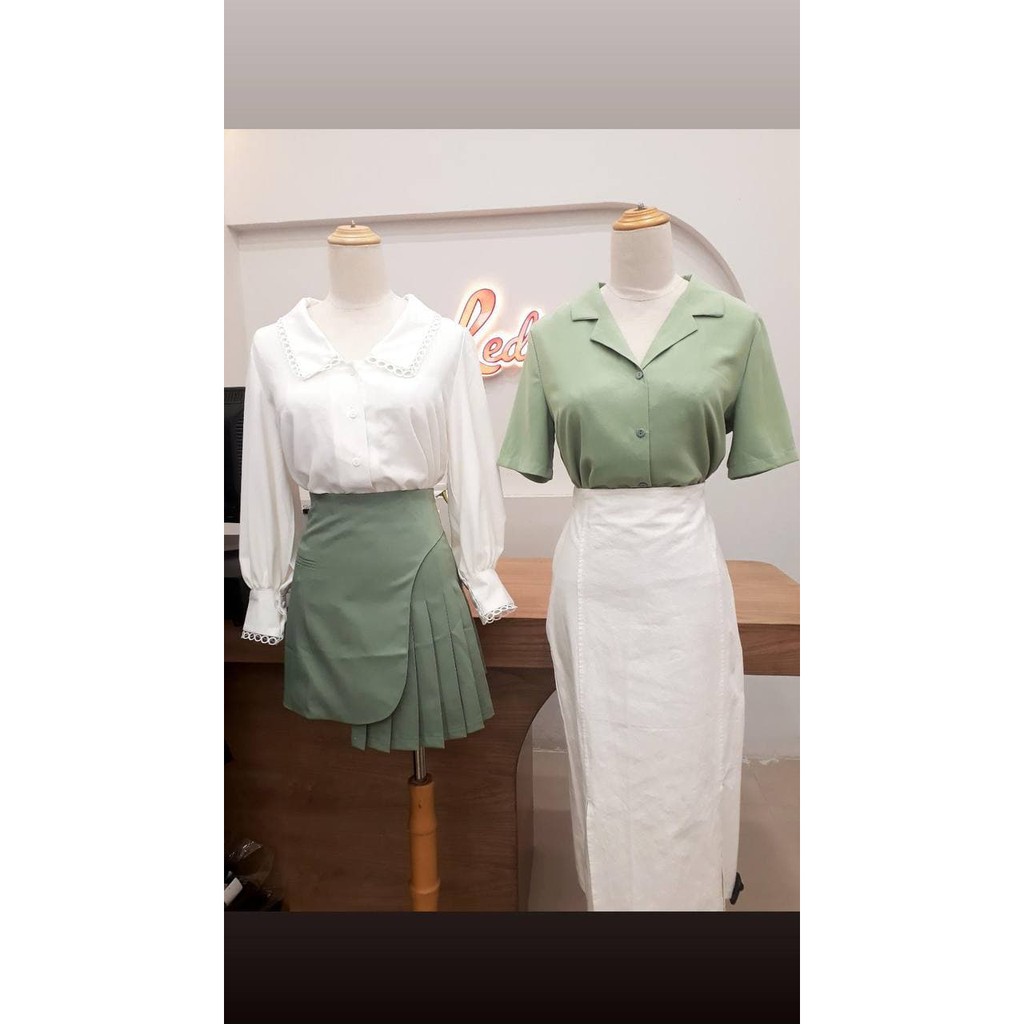 Chân Váy Xếp Ly Ngắn Dáng Chữ A Vạt Lệch Thiết Kế Cách Tân REDSHOP | BigBuy360 - bigbuy360.vn