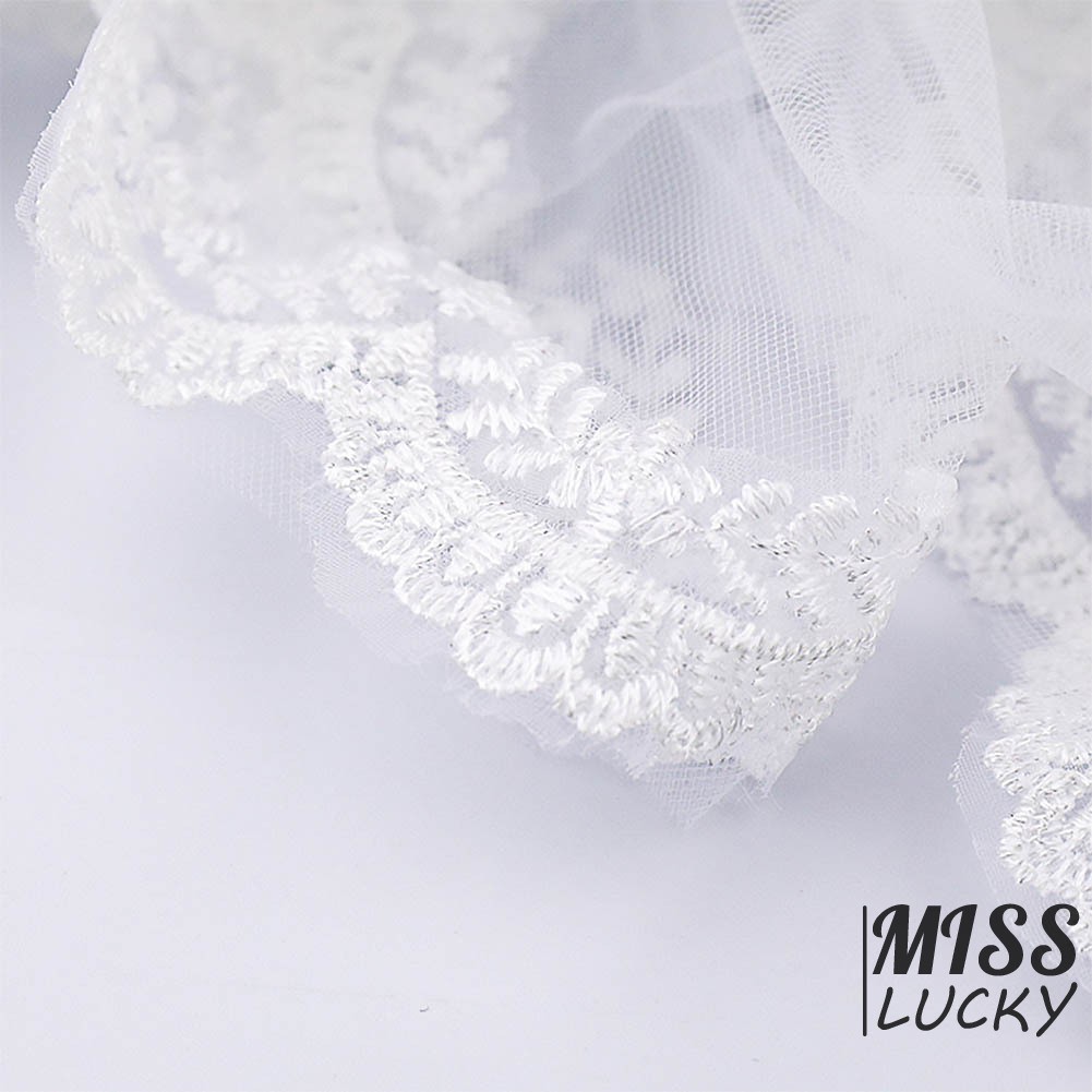 Khăn voan mỏng 2 lớp xuyên thấu xinh xắn cho cô dâu