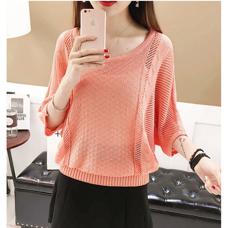 Áo len lưới cánh rơi nữ Haint Boutique Al32