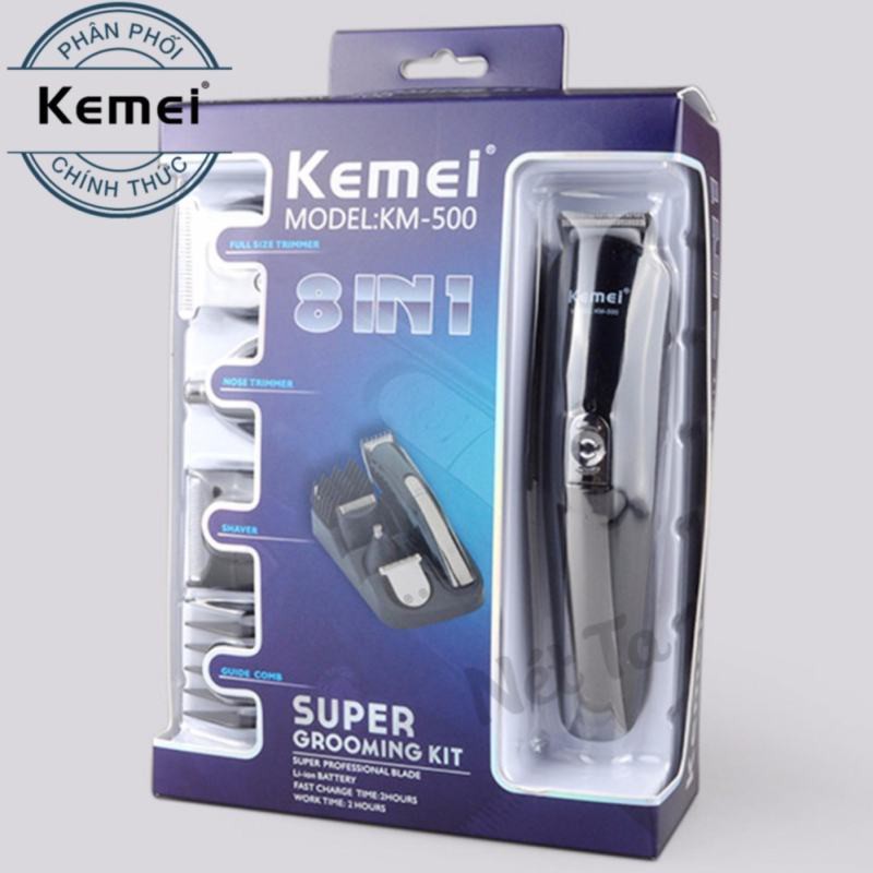 Tông đơ cắt tóc 4in1 KEMEI KM-500 đa năng chuyên dụng cắt tóc, cạo râu, cạo đầu,tỉa lông mũi - Hãng phân phối chính thức