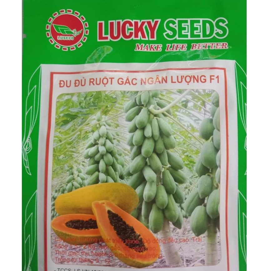 Đu đủ ruột đỏ, quả to, ngọt số lượng hạt/gói: 5 hạt