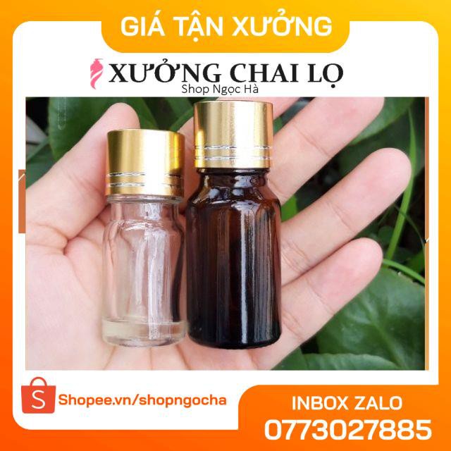 Lọ Chiết Serum ❤ GIÁ TỐT NHẤT ❤ Lọ đựng tinh dầu nắp Vặn vàng 5ml,10ml chiết mỹ phẩm , phụ kiện du lịch