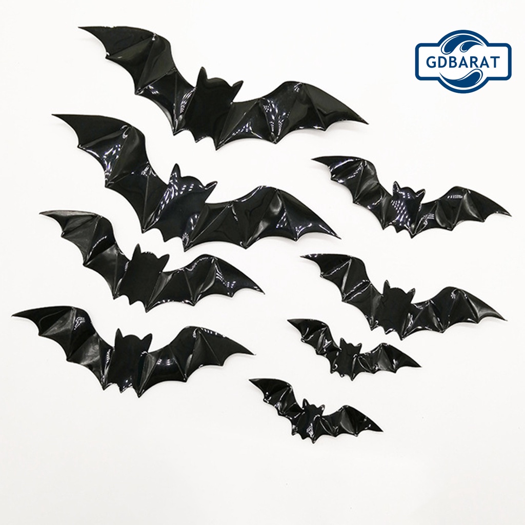 1 Set Miếng Dán Tường Hình Con Dơi Đáng Sợ Chống Thấm Nước Dễ Dàng Dán Cho Nhà Ở