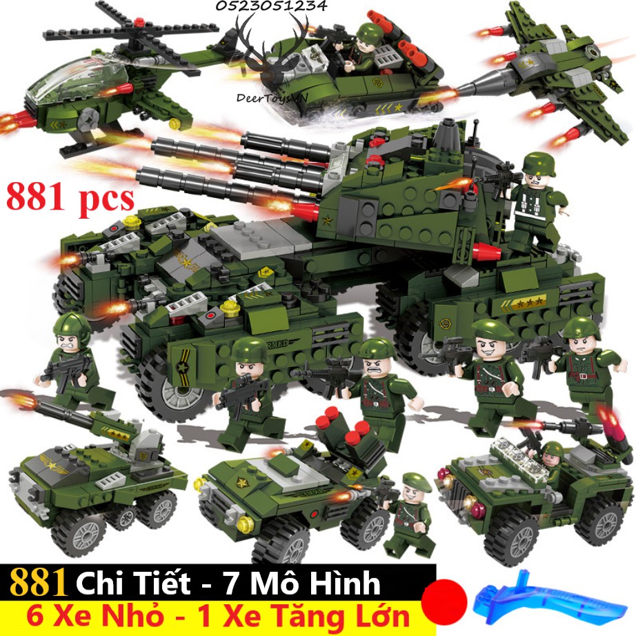 BỘ ĐỒ CHƠI XẾP HÌNH LẮP GHÉP XE TĂNG,OTO,ROBOT,THUYỀN,TRỰC THĂNG,XE SWAT