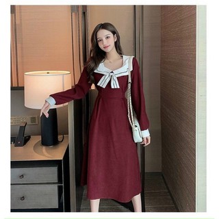 Đầm suông nơ cổ