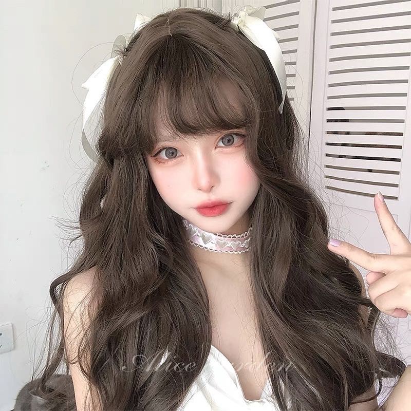 tóc giả nguyên đầu xoăn dợn 🥰freeship 50k🥰 tóc giả cao cấp tặng lưới chùm tóc