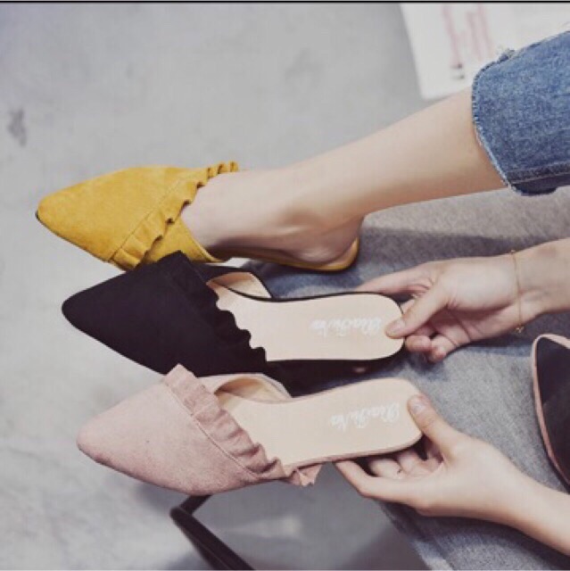 Giày sục đế bệt da lộn | BigBuy360 - bigbuy360.vn