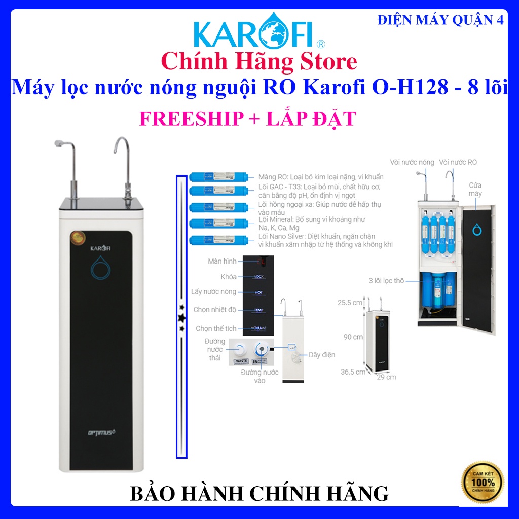 Máy lọc nước Optimus Karofi O-H128 | Karofi H128