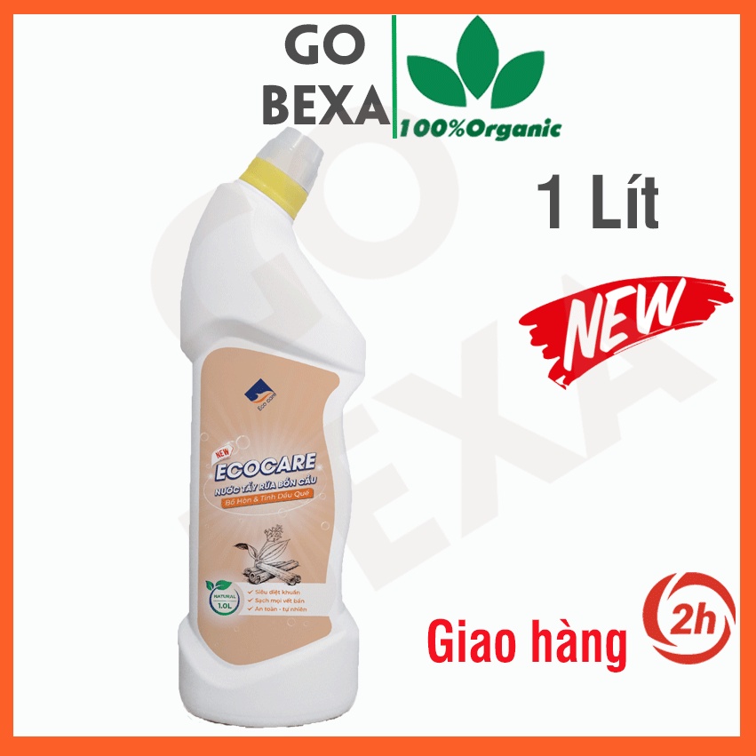 Nước tẩy bồn rửa cầu Ecocare tinh dầu quế, chà nhà vệ sinh toilet chai 1 Lít