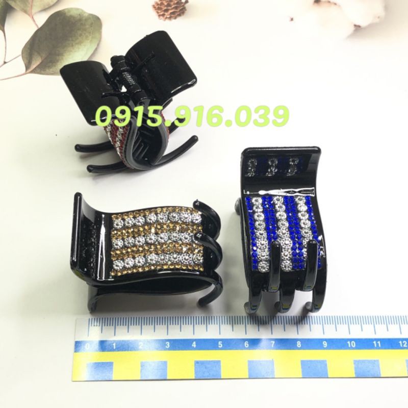 Kẹp tóc 5 răng đính đá nhân tạo lấp lánh, kẹp gấp tóc