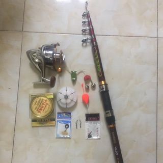 Combo bộ cần rút shimano 3,6m và máy yomoshi lc 7000 6000 5000 4000