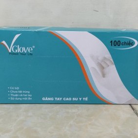 [NOWSHIP] Găng tay y tế VGlove Có Bột (Size S/M) - Hộp 100 cái