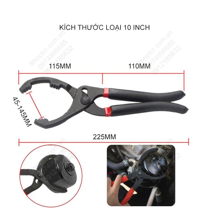Kìm tháo đầu lọc dầu chuyên dụng, tháo các thiết bị nhà tắm đa năng 10-12 inch tùy chọn độ mở lớn 30-155mm