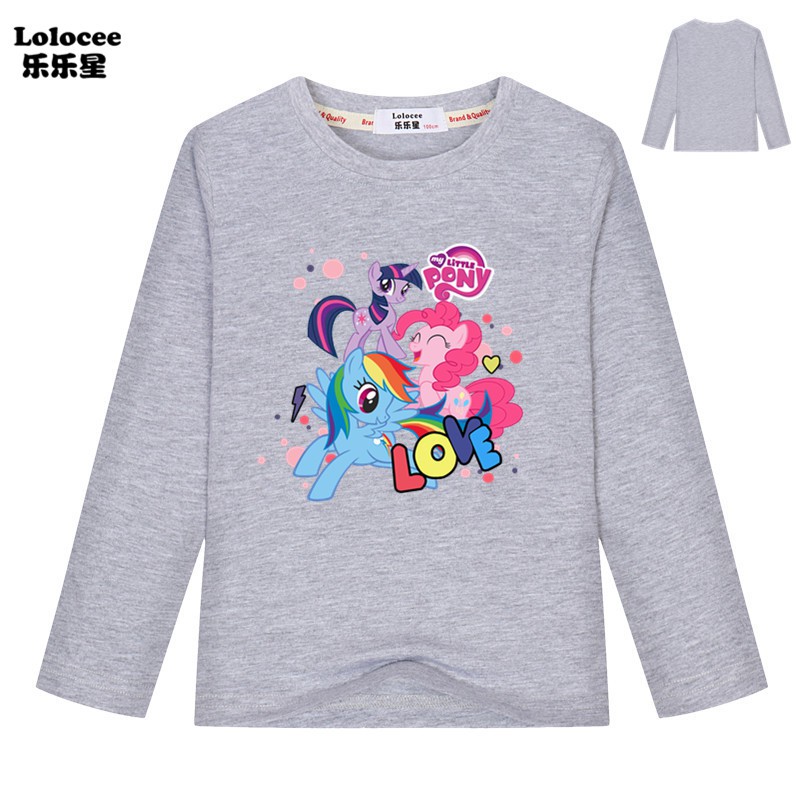 MY LITTLE PONY Áo Thun Tay Ngắn In Hình Ngựa Con Dễ Thương Cho Bé Gái