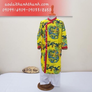 Áo dài bé trai gấm rồng
