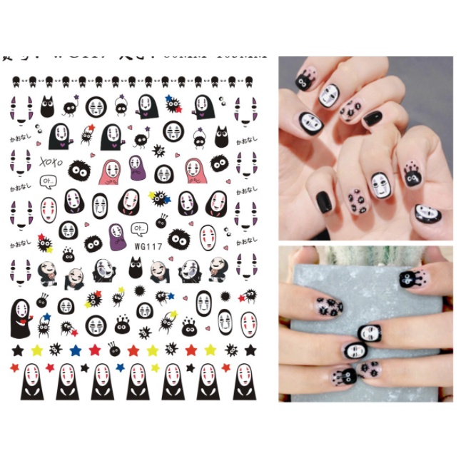 sticker hoạt hình trang trí nail