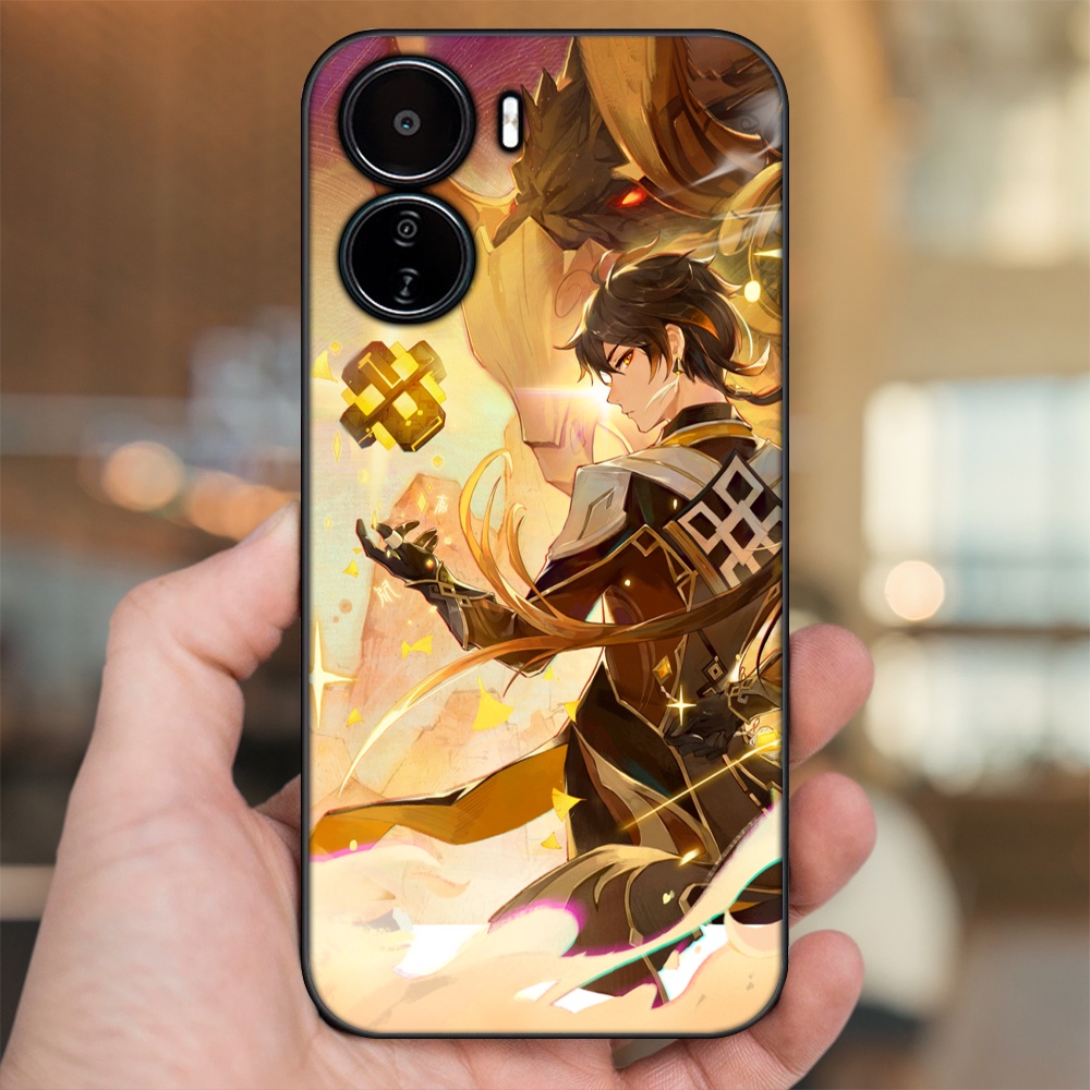 Ốp lưng Vivo Y16 viền đen in hình Zhongli Genshin Impact