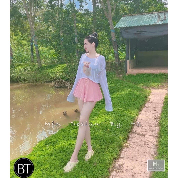 Set coton giấy in hình gấu