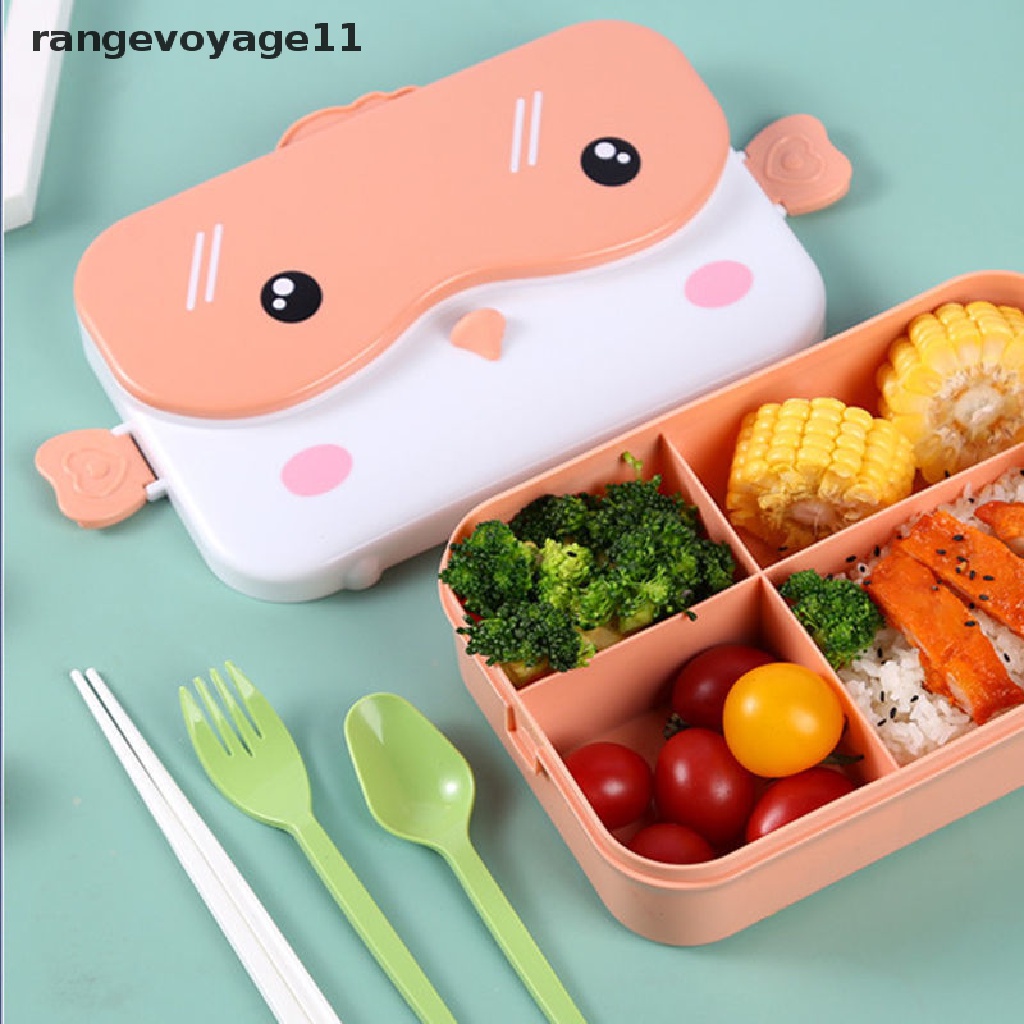 Hộp cơm Hình Chữ Nhật Bằng Nhựa Chống Rò Rỉ In Hình Anime Cho Bé