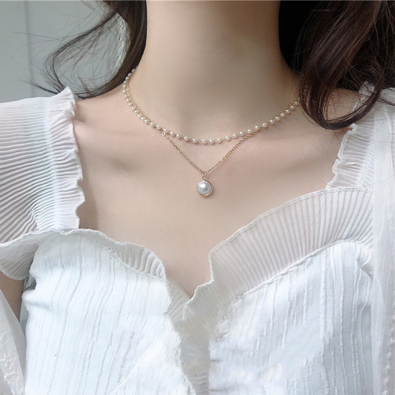 Vòng Cổ Đính Ngọc Trai C48 Phong Cách Vintage