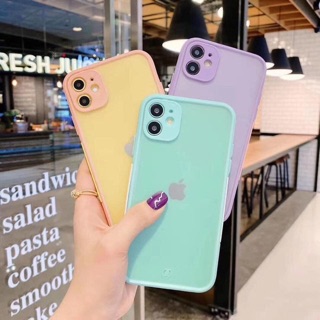 Ốp lưng iPhone basic viền màu bảo vệ camera và chống bẩn