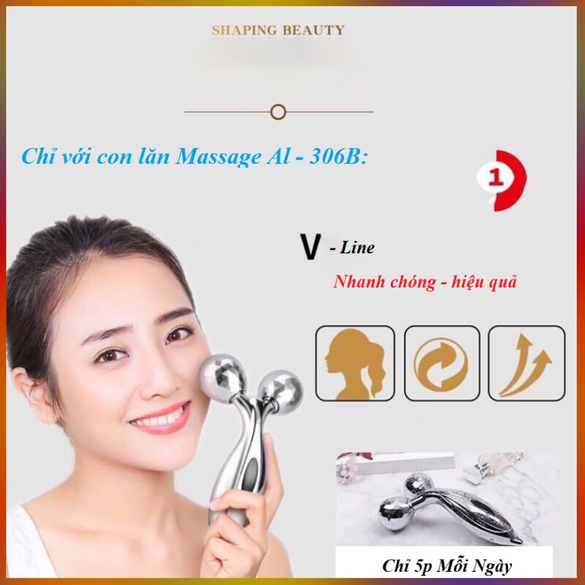 Con lăn Tạo Khuôn Mặt Vline, Massage Thon Gọn Toàn Thân AL-306B