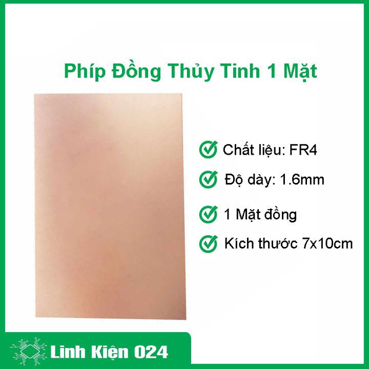 Phíp Đồng Thủy Tinh 1 Mặt 7x10Cm 1.6mm