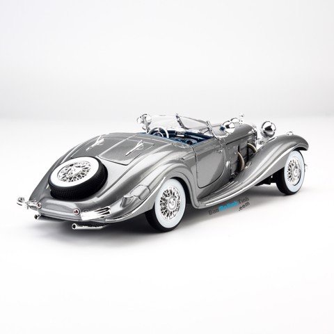 MÔ HÌNH XE MERCEDES-BENZ 500K TYP SPECIAL ROADSTER GREY 1:18 MAISTO