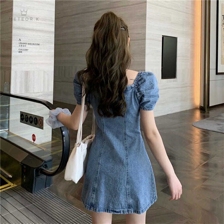 Đầm Denim Ôm Dáng Xinh Xắn Dễ Thương Cổ Điển Dành Cho Nữ 2020