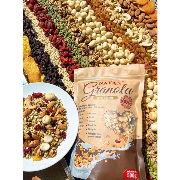 HEALTHY NGŨ CỐC HẠT GRANOLA NAVAN CHÍNH HÃNG DATE MỚI