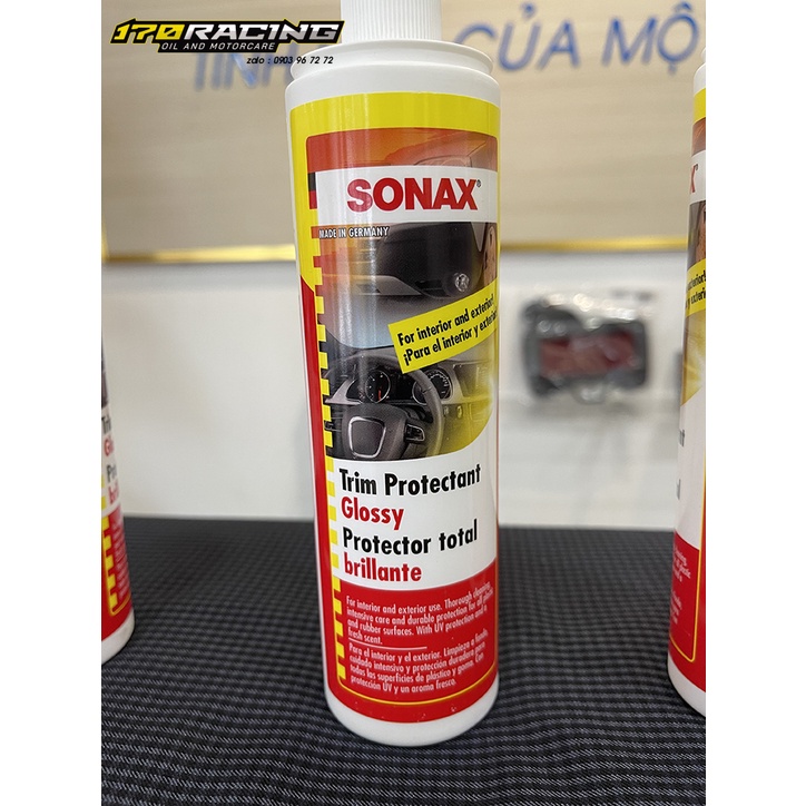 Combo - Chai xịt làm mới nhựa nhám xe ô tô SONAX TRIM PROTECTANT GLOSSY PROTECTOR TOTAL BRILLANTE hàng chính hãng Đức