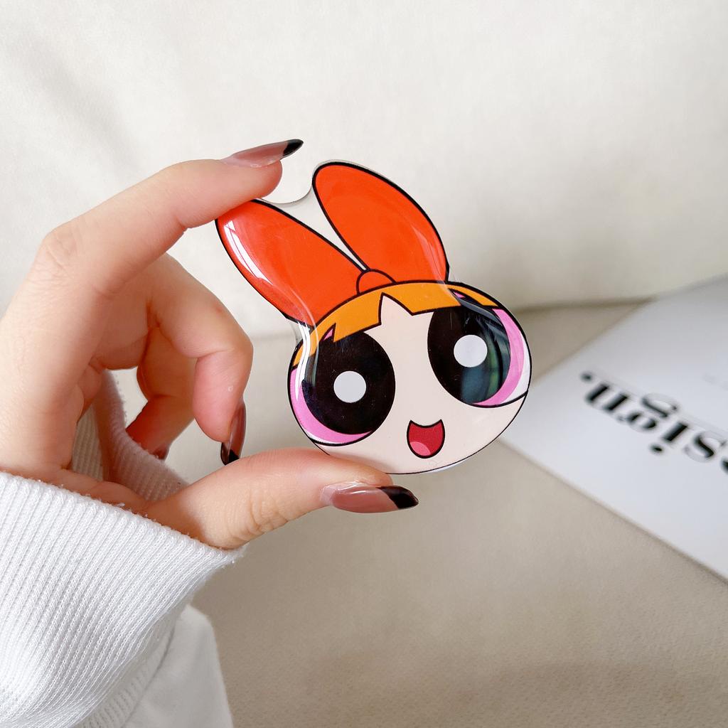 Giá Đỡ Điện Thoại Có Túi Khí Hoạt Hình Powerpuff Girls Cho Iphone Samsung OPPO Vivo Xiaomi Huawei