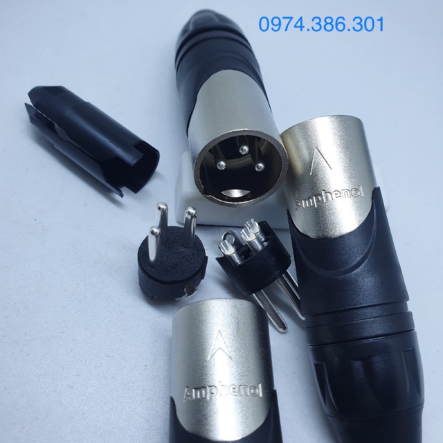 Jack rắc XLR (canon) cao cấp nhập khẩu chính hãng AMPHENOL. Báo giá 1 cái.